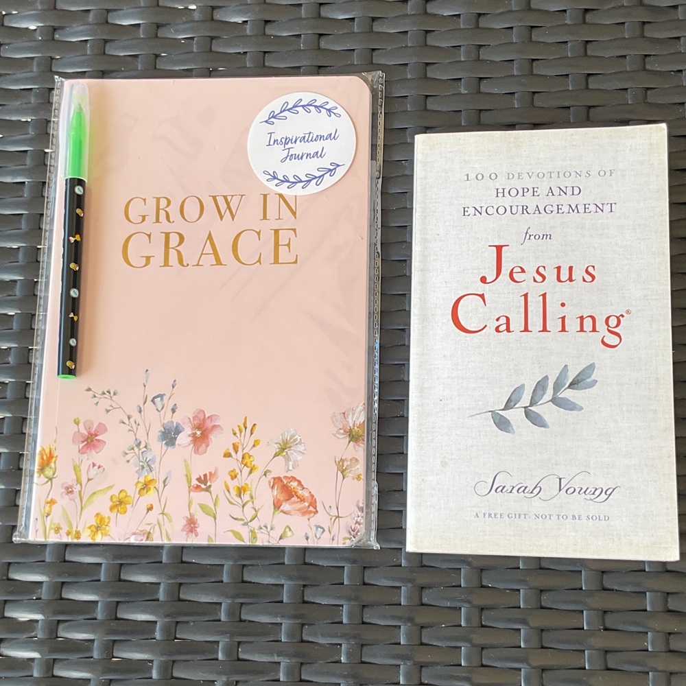 Grow in Grace Journal and Free Jesus Calling Devotional Book Set w/ New Gel Pen